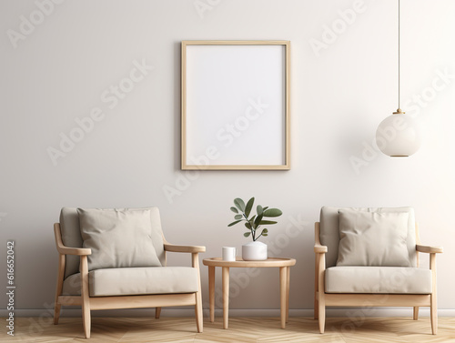 Mock up frame in home Interior Background , Mockups Design 3D, HD