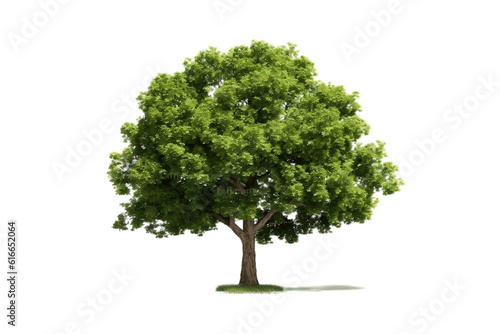 Green Tree Isolated on Transparent Background. AI
