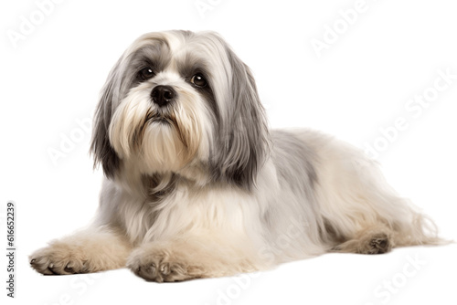 Lhasa Apso Dog Isolated on a Transparent Background. AI