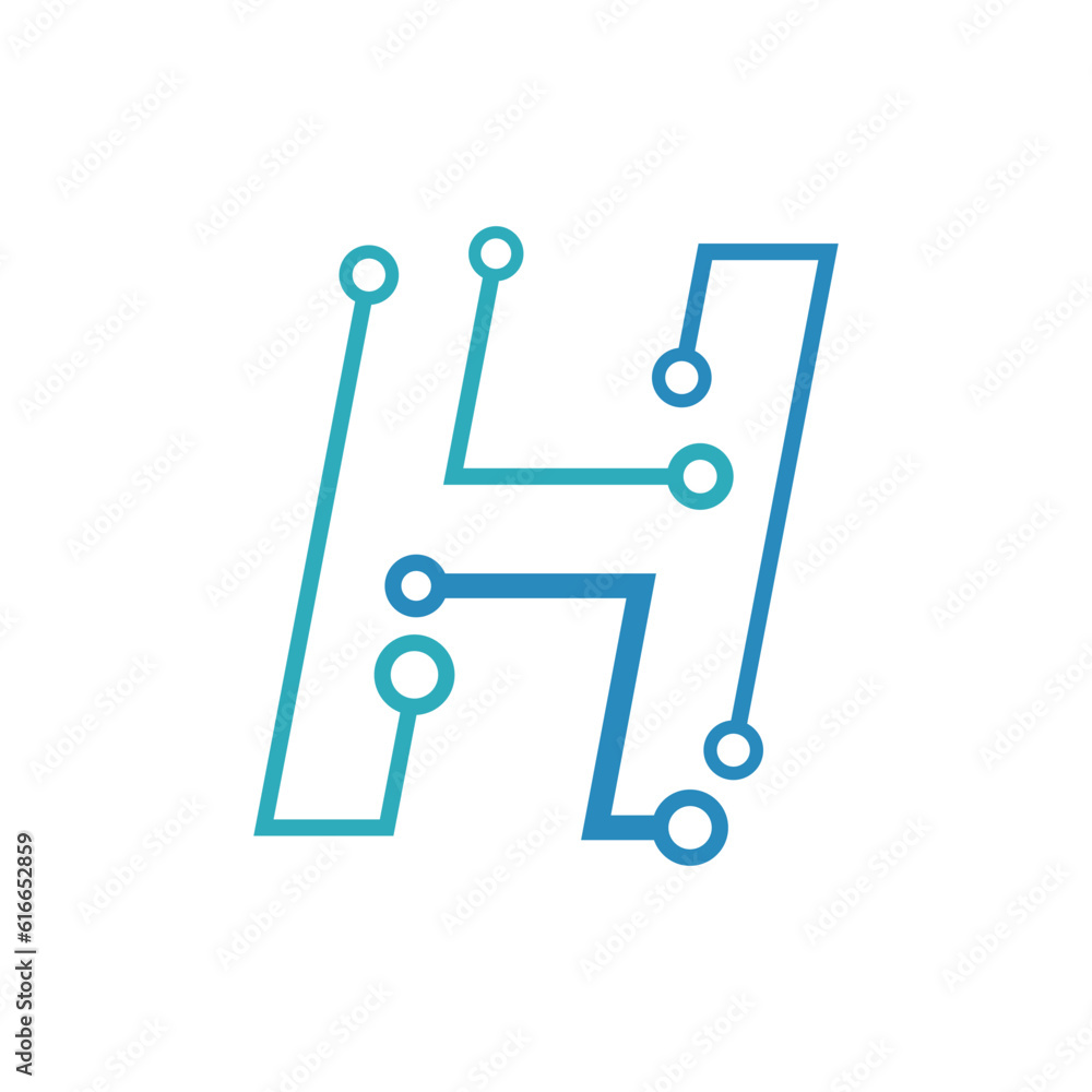 H initial letter Circuit technology H initial letter Circuit technology