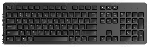 vector black realistic pc keyboard,