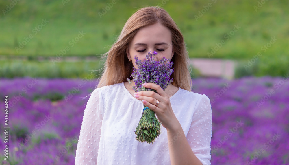 girl in lavender field. Selective focus. girl in lavender field. Selective focus.