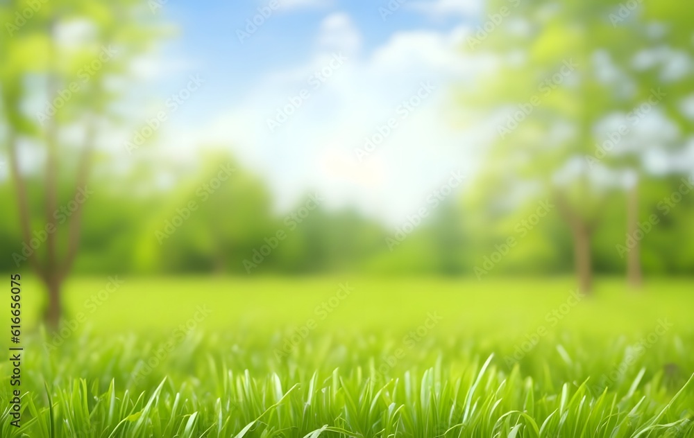 green grass and blue sky