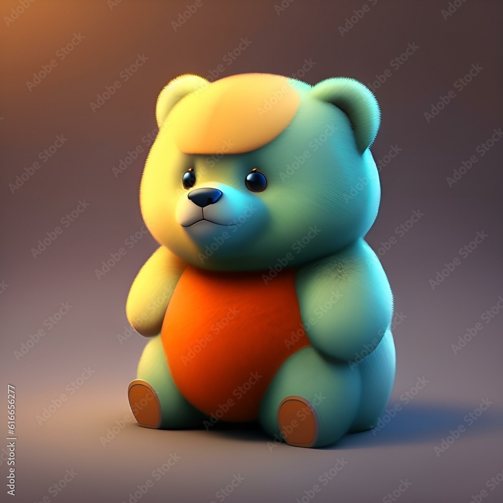 toy bear on white background Generative Ai toy bear on white background Generative Ai