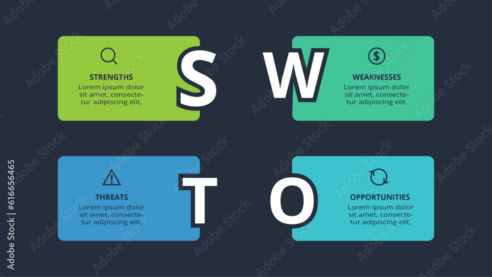 SWOT diagram with 4 steps, options, parts or processes. Template for web on a background. SWOT diagram with 4 steps, options, parts or processes. Template for web on a background.