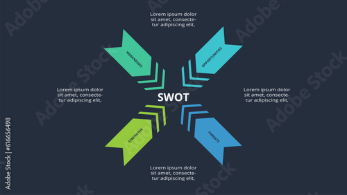 SWOT diagram with 4 steps, options, parts or processes. Template for web on a background.