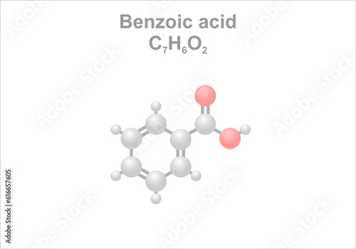 Simplified scheme of the benzoic acid molecule. photo