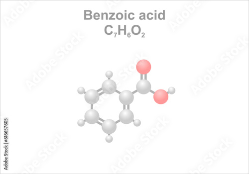 Simplified scheme of the benzoic acid molecule.