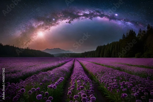 lavender field at dusk AI GENERATED