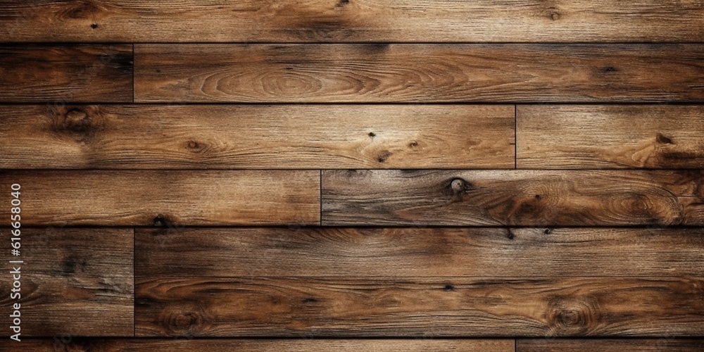 Fototapeta premium Wood panel texture brown board background copy space, AI Generated