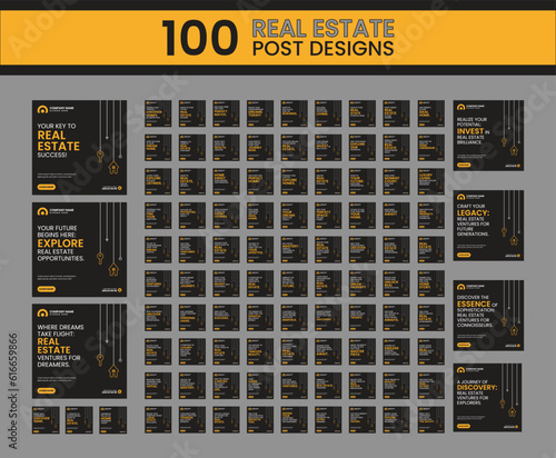 100 Real Estate Social Media Post Design	