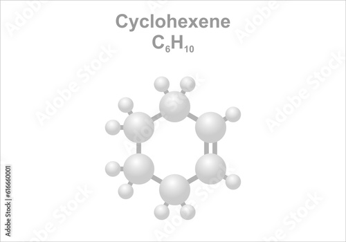 Simplified scheme of the cyclohexene molecule.