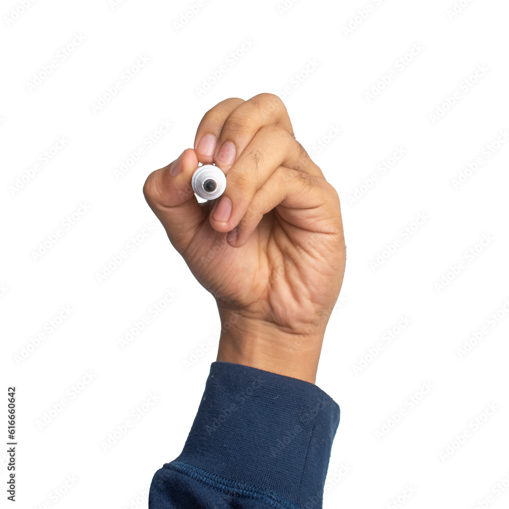front view of man hand holding whiteboard marker isolated on white background front view of man hand holding whiteboard marker isolated on white background