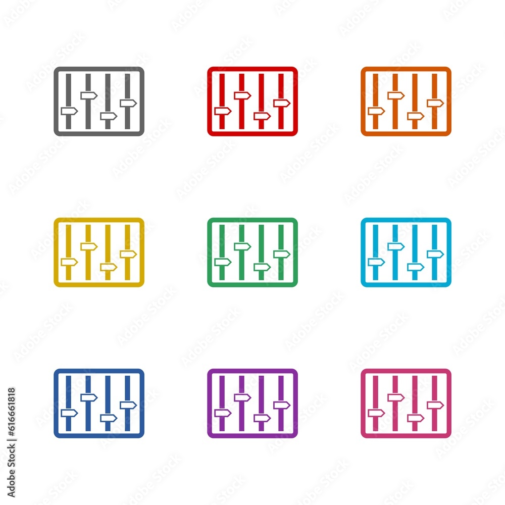 Volume icon adjust sound. Color set Volume icon adjust sound. Color set