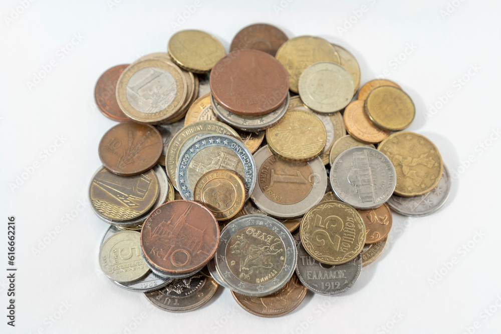 Bulk of money coins euro, turkish lira, cent Bulk of money coins euro, turkish lira, cent