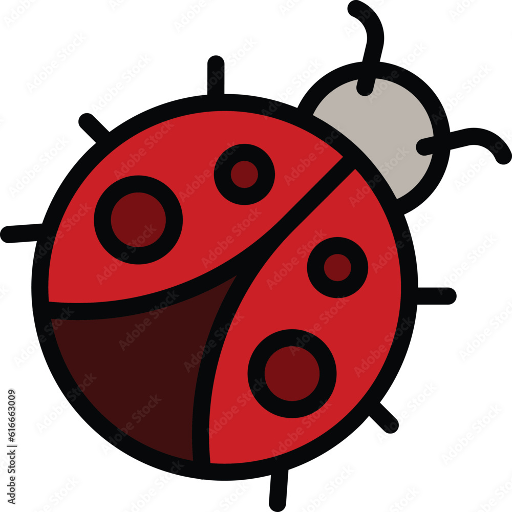 Ladybird life icon. Outline Ladybird life vector icon for web design isolated on white background color flat Ladybird life icon. Outline Ladybird life vector icon for web design isolated on white background color flat