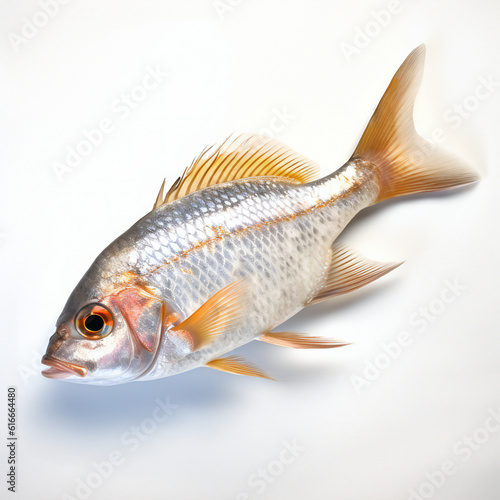 Koi fish on white background. 3D illustration digital art design, generative AI