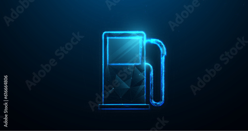 Gas pump icon. Low polygon and wireframe. Vector illustration