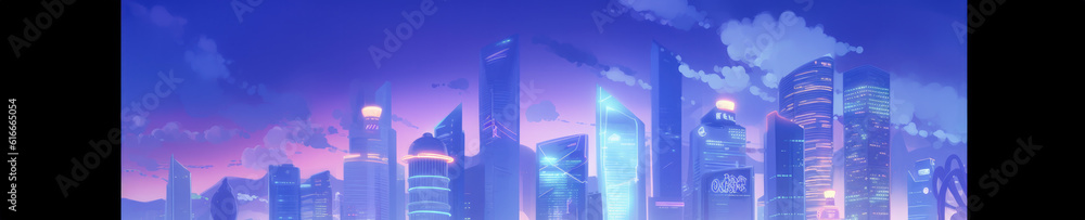 Fototapeta premium Singapore panoramic view - Generative AI