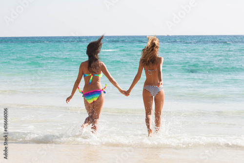 Pretty girls at the beach