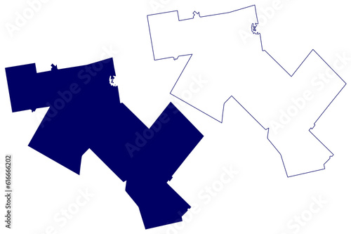 Wellington County (Canada, Ontario Province, North America) map vector illustration, scribble sketch Wellington map