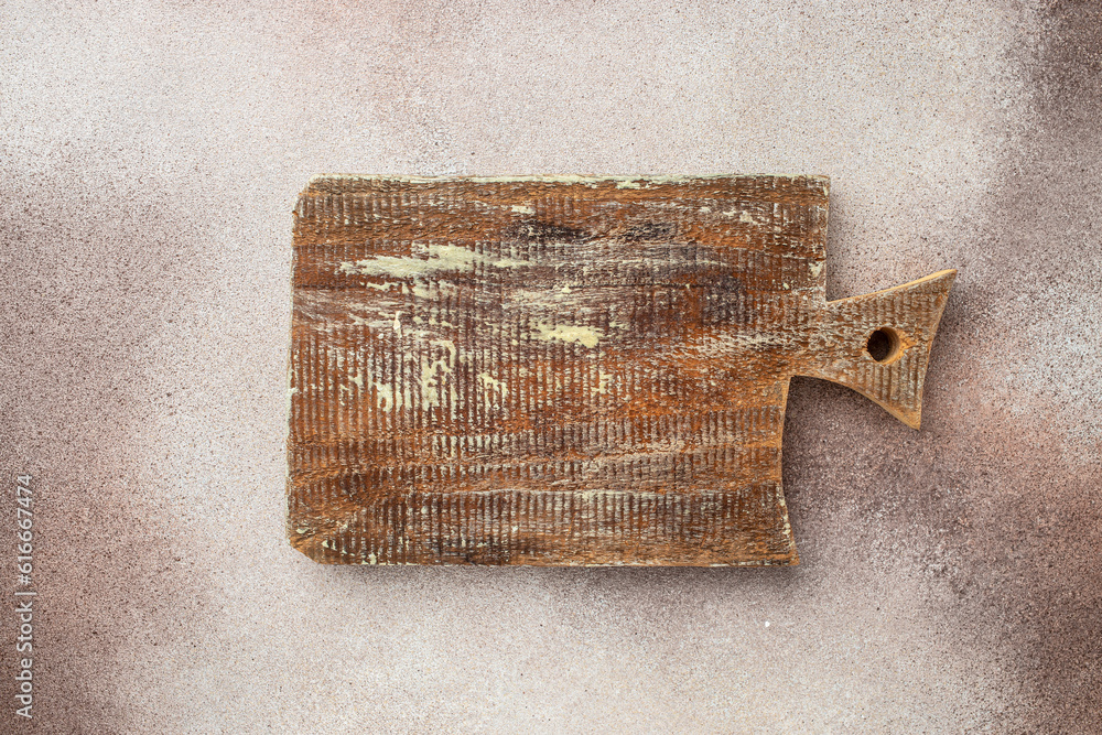Fototapeta premium rustic style, wooden cutting board. culinary background, top view