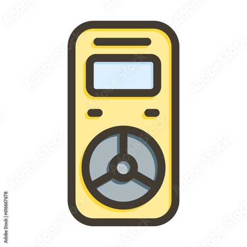 Dosimeter Vector Thick Line Filled Colors Icon Design