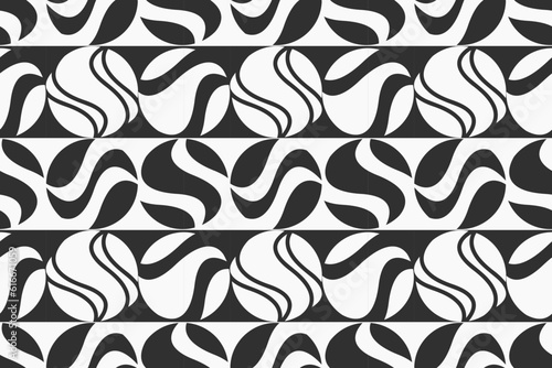 Abstract seamless pattern. Geometric black and white wallpaper.