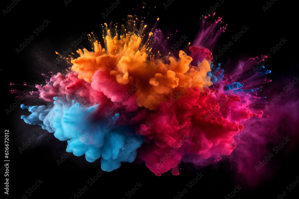 Obraz premium Color Powder Explosion - Abstract Powder Splatted Background