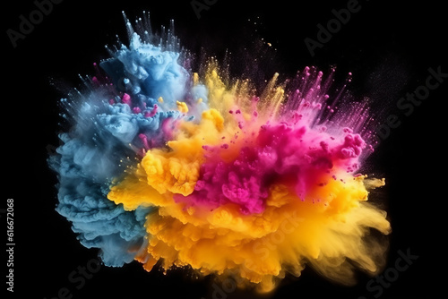 Color Powder Explosion - Abstract Powder Splatted Background