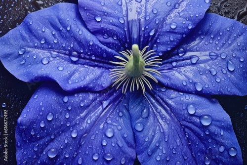 close-up of vibrant blue passiflora caerulea, created with generative ai