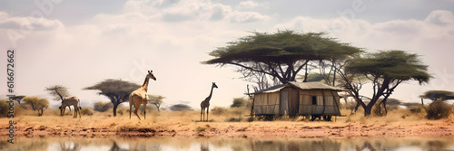 Girrafes in Masai mara photo