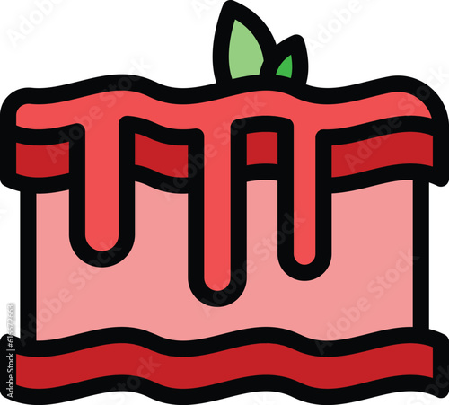 Noodle lasagne icon outline vector. Lasagna pasta. Italian food color flat