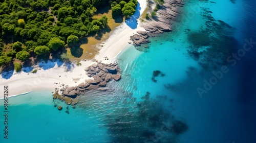 Aerial View of a Tropical Island Paradise