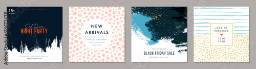 Abstract square art templates. Suitable for poster, greeting and business car...