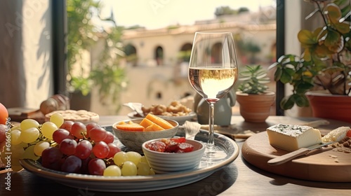 Mediterranean   food and wine  ultra realistic  ultra detail  8k  85mm  stock photo  clean sharp focus