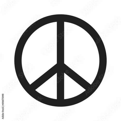 Pacifism symbol, vector illustration, black on white background