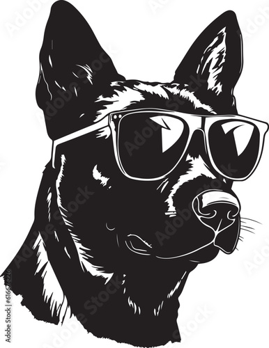 Dog in a sun glasses Vector Illustration, SVG