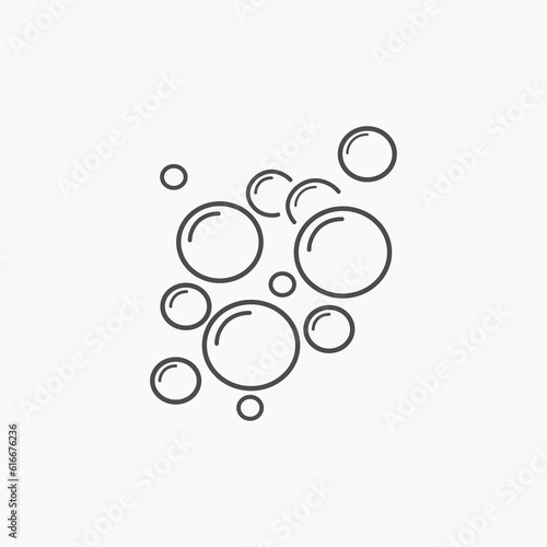 Bubble line icon vector isolated on white background. Fizzy drink, oxygen, soap, foam, water symbol sign