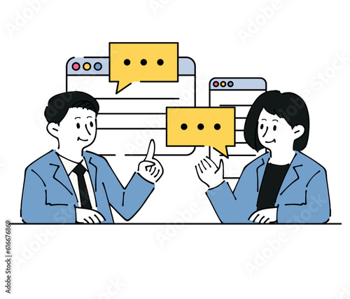 人物 ビジネスおしゃれイラスト素材