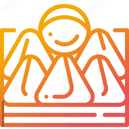 samosa gradient line icon