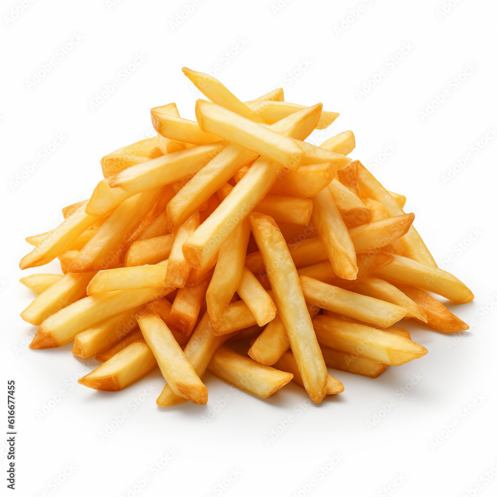 French fries isolated on a white background French fries isolated on a white background