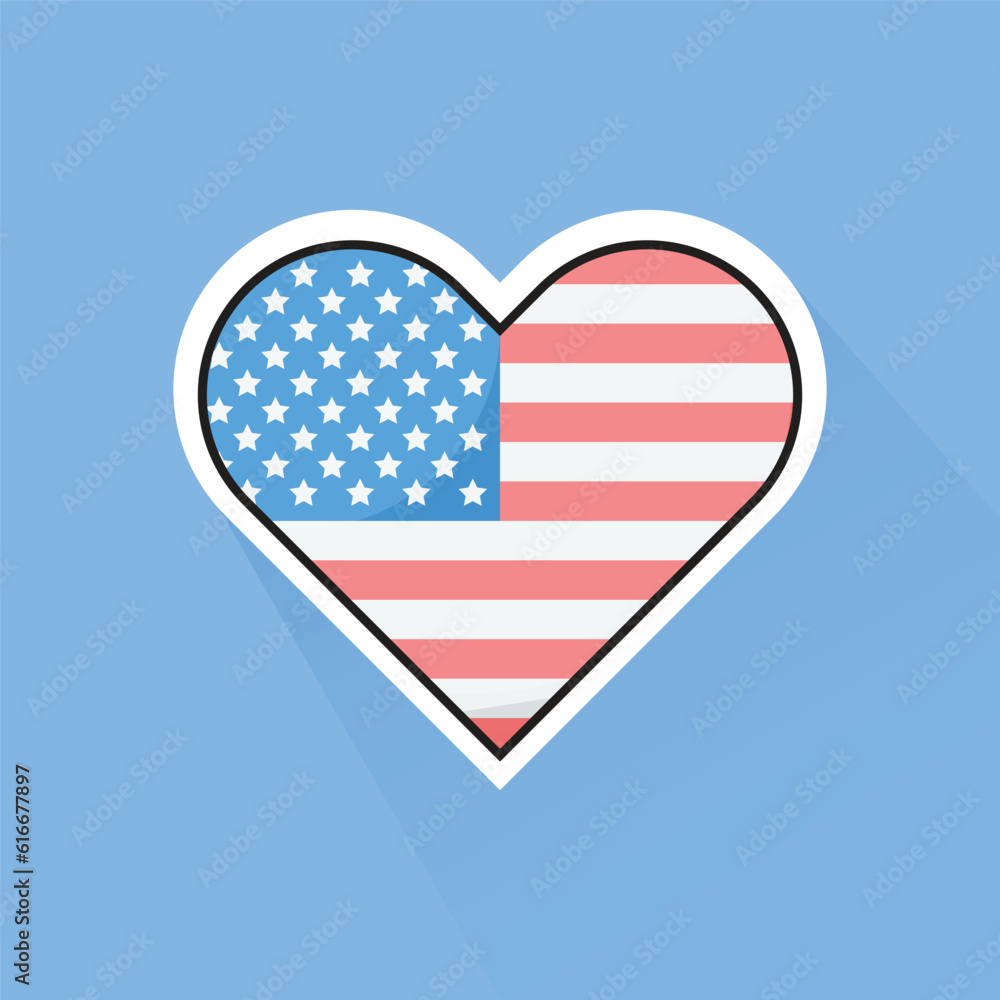 Illustration Vector of American Heart in Flat Design Illustration Vector of American Heart in Flat Design