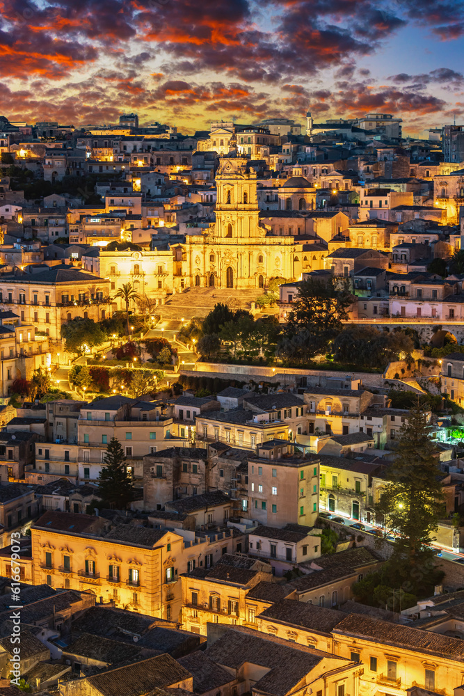 Naklejka premium Architecture of Modica in Val di Noto, southern Sicily, Italy