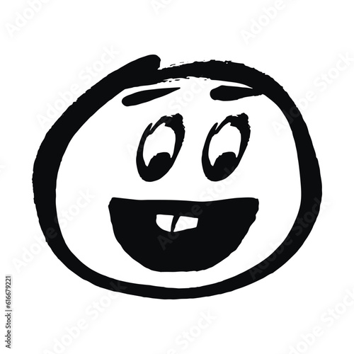 Smile icon vector. Face emoticon sign joy
