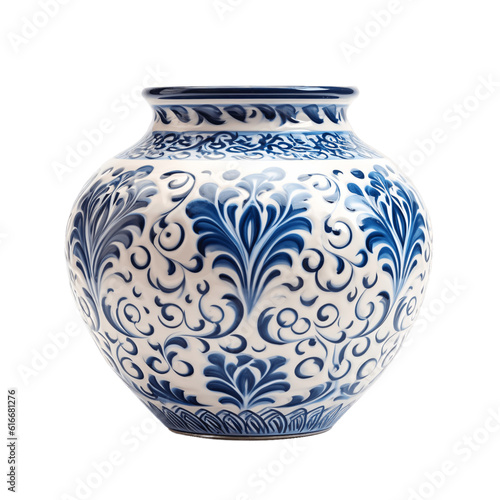Ceramic vase isolated on transparent background