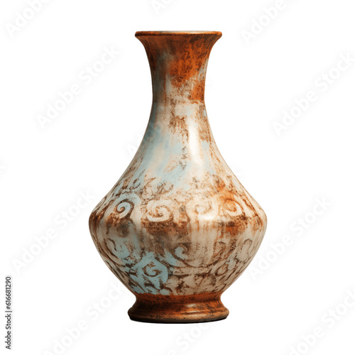 Ceramic vase isolated on transparent background 