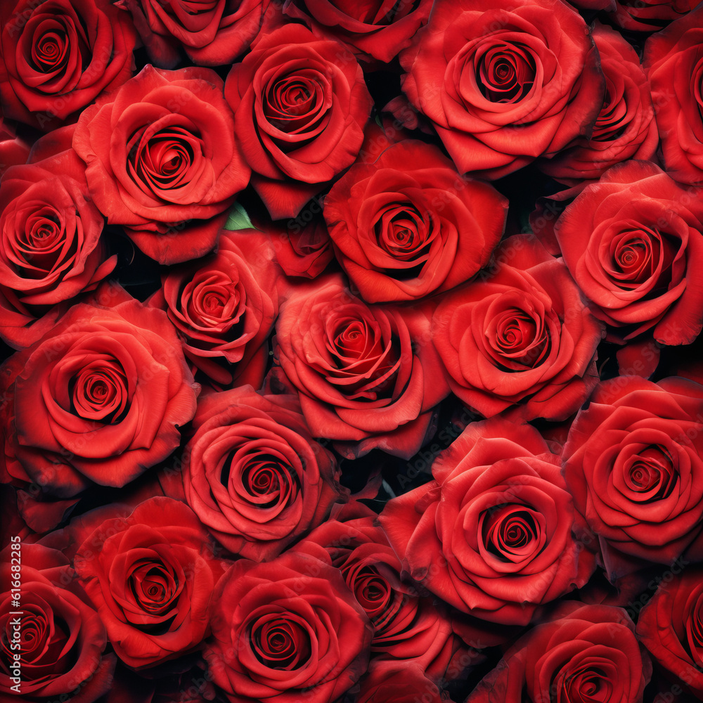 A seamless collage of lush red roses A seamless collage of lush red roses