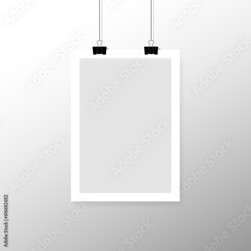 Empty photo frames with shadow effects. Vector Photo frame mockup design. Super set photo frame on sticky tape isolated on transparent background. Vector illustration.