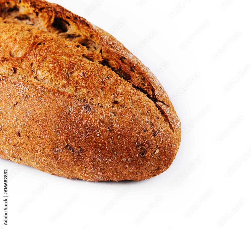 Black bread on isolated white background Black bread on isolated white background